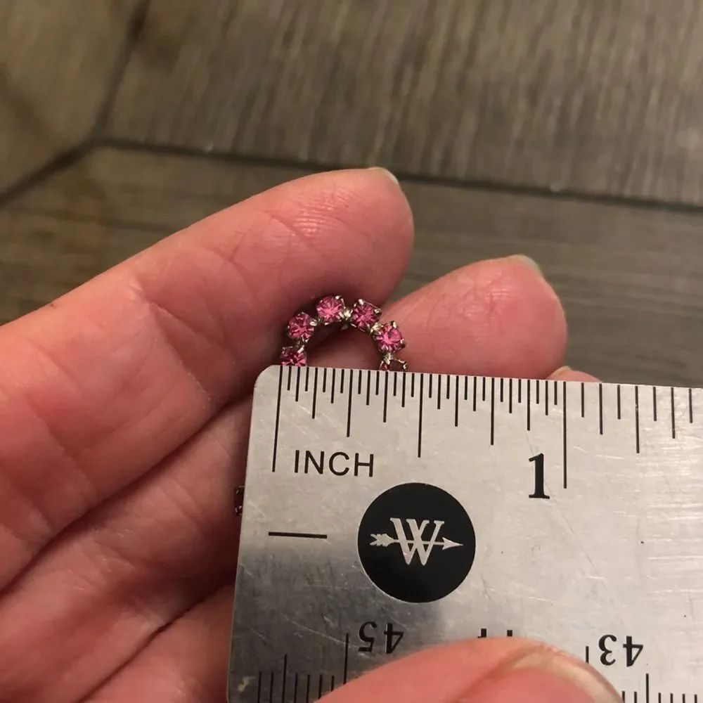 Vintage Pink Rhinestone Breast Cancer Ribbon Pin - Picture 8 of 12